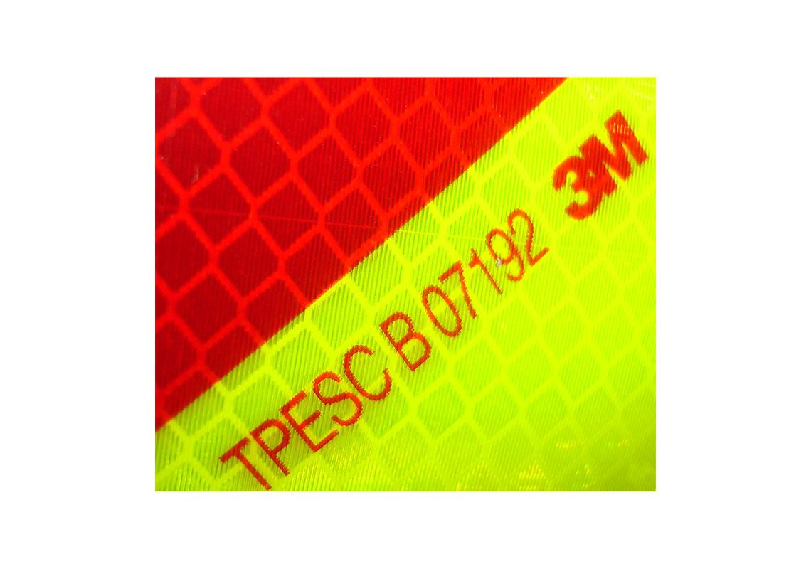 BANDES ALTERNÉES ROUGE/JAUNE DROITE 0,914xMÈTRE LINÉAIRE